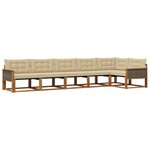 vidaXL Ensemble de canapés d'extérieur 6 Pièces Naturel et Beige