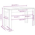 vidaXL Table à dîner chêne fumé 120x60x76 cm bois d'ingénierie