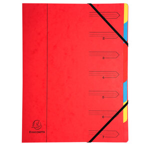 12 Trieurs dos agrafé avec élastiques - 7 compartiments - 24 5x32cm - couleurs aléatoires EXACOMPTA