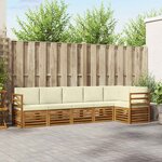 vidaXL Ensemble de canapé d'angle avec coussin 6 Pièces Naturel et Crème