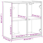 vidaXL Armoire murale avec portes en verre chêne sonoma 68x37x68 5 cm