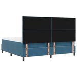 vidaXL Lit à ressorts avec matelas Bleu foncé 200 x 200 cm tissu