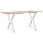 vidaXL Pieds de table à manger 2 pièces Blanc 70 x (72-73 3) cm Acier
