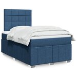 vidaXL Sommier à lattes de lit avec matelas bleu 120x190 cm tissu