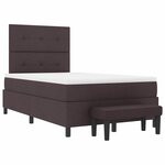 vidaXL Lit à ressorts avec matelas Marron foncé 120 x 190 cm tissu