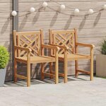 vidaXL Chaises de jardin 2 Pièces Marron 58 x 60 x 90 cm