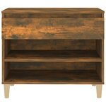 vidaXL Armoire à chaussures Chêne fumé 70x36x60 cm Bois d'ingénierie