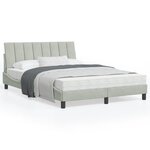 vidaXL Lit avec matelas gris clair 120x200 cm velours