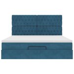 VidaXL Cadre de lit ottoman avec matelas bleu foncé 180x200 cm velours