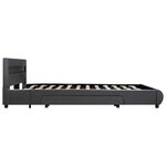 vidaXL Cadre de lit avec LED Anthracite Similicuir 180x200 cm