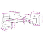 vidaXL Ensemble de canapés 3 Pièces avec coussins Noir Tissu