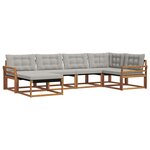 vidaXL Ensemble de canapés d'extérieur 6 pc Gris Naturel et Clair