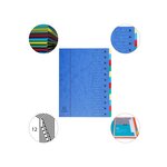 Trieur Extensible Harmonika Sans Élastique Fenêtres Imprimées 12 Compartiments - A4 - Bleu - X 6 - Exacompta