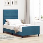 Lit vidaXL Bleu foncé 100x200 cm Velours