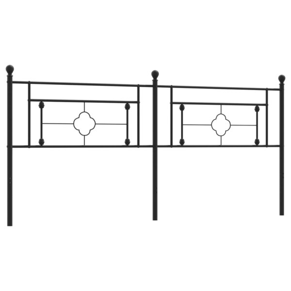 vidaXL Tête de lit métal noir 193 cm