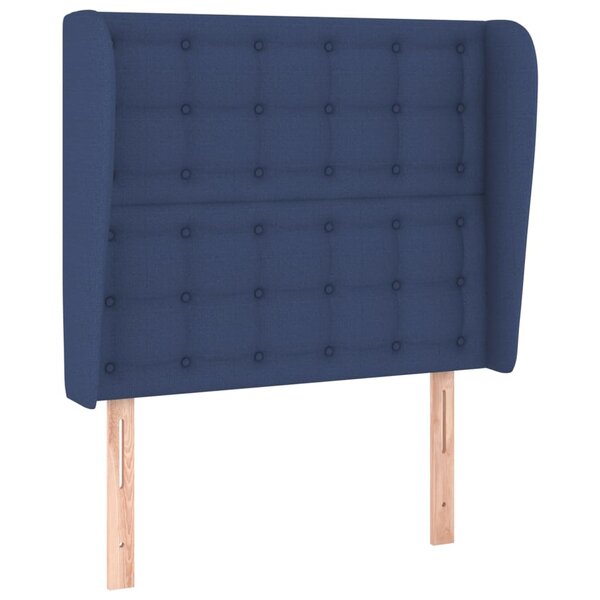 vidaXL Tête de lit avec oreilles Bleu 103x23x118/128 cm Tissu