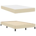 vidaXL Lit à ressorts avec matelas Crème 120 x 200 cm tissu
