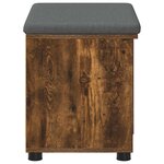 vidaXL Banc d'entrée avec coussin Uni Chêne fumé 60 x 38 x 46 cm