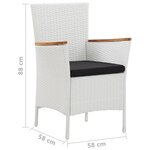 vidaXL Chaises de jardin 2 Pièces Blanc Résine tressée