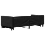 vidaXL Lit de jour avec lit gigogne noir 90x190 cm tissu