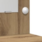 vidaXL Ensemble de Table de Maquillage de 3 Pièces avec LED en Bois d'Ingénierie Chêne Artisan