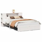 vidaXL Lit bibliothèque sans matelas blanc 150x200 cm bois pin massif