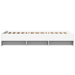 vidaXL Cadre de lit sans matelas blanc 100x200 cm bois d'ingénierie