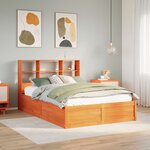 vidaXL Cadre de lit sans matelas cire marron 160x200cm bois pin massif