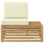 vidaXL Unités de sofa sectionnel d'extérieur Blanc et crème