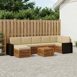 vidaXL Ensemble de canapés d'extérieur 8 Pièces Naturel et Beige