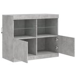 vidaXL Buffet avec lumières LED gris béton 81x37x67 cm