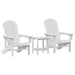vidaXL Chaise de jardin 3 pc Blanc Polyéthylène