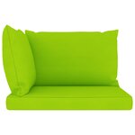 vidaXL Canapé palette de jardin 2 places et coussins vert vif Pinède