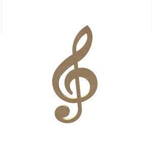 Clé de sol en bois MDF à décorer - 16 x 7 cm