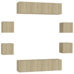 vidaXL Ensemble de meubles TV 8 Pièces Chêne sonoma Bois d'ingénierie