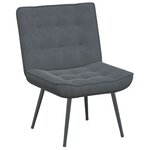 vidaXL Chaise de relaxation avec tabouret Gris foncé Velours