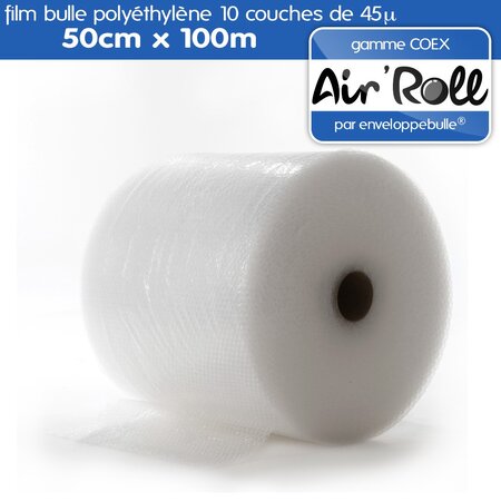 Lot de 6 rouleaux de film bulle d'air largeur 50cm x longueur 100m - gamme air'roll coex