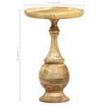 vidaXL Table d'appoint ronde 43x43x66 cm Bois de manguier massif