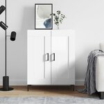 vidaXL Buffet Blanc brillant 69 5x34x90 cm Bois d'ingénierie