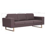 vidaXL Canapé à 3 places tissu taupe