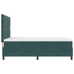 vidaXL Lit à ressort LED avec matelas Vert foncé 140 x 200 cm tissu