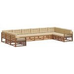 vidaXL Ensembles de canapés avec coussin 10 Pièces Naturel et Beige