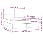 vidaXL Sommier à lattes de lit matelas LED Gris clair 180x200 cm Tissu