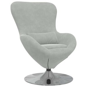 vidaXL Fauteuil œuf Gris clair Velours