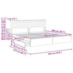 vidaXL Lit de Rangement Chêne Sonoma 200 x 200 cm Bois d'ingénierie
