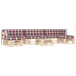 vidaXL Salon de jardin palette 6Pièces avec coussins bois de pin imprégné