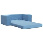 vidaXL Canapé-lit pour enfants 2 places bleu peluche douce