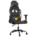 vidaXL Chaise de jeu de massage Noir et camouflage Similicuir