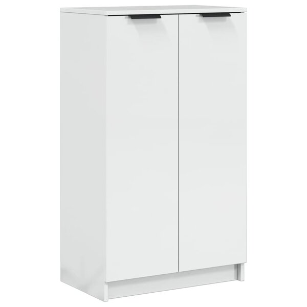 vidaXL Meuble chaussures Blanc brillant 59x35x100 cm Bois d'ingénierie