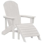 vidaXL Chaise Adirondack Blanc 74 x 82 x 92cm Plastique